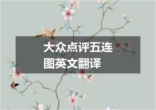 大众点评五连图英文翻译