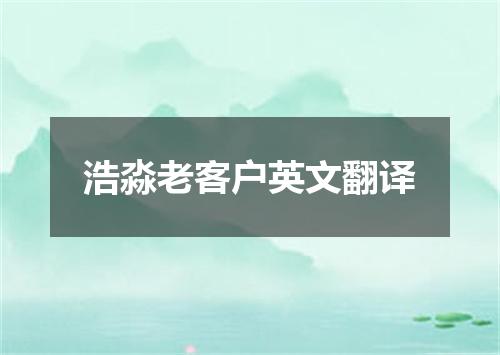 浩淼老客户英文翻译