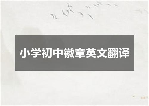 小学初中徽章英文翻译