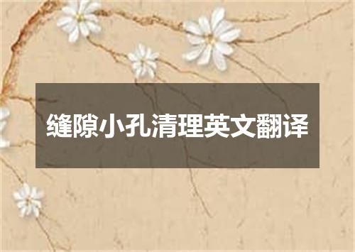 缝隙小孔清理英文翻译