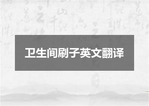 卫生间刷子英文翻译