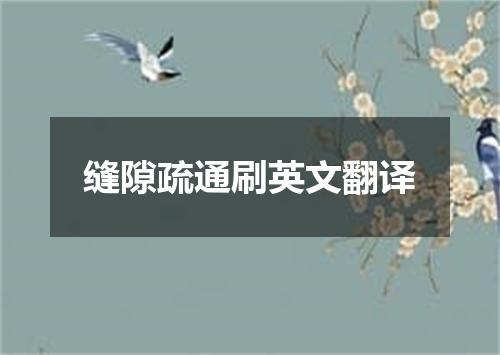 缝隙疏通刷英文翻译