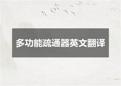 多功能疏通器英文翻译