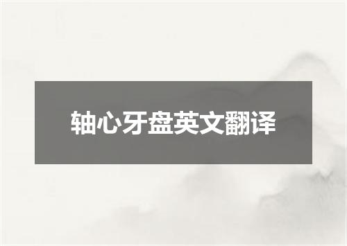 轴心牙盘英文翻译