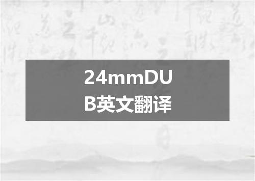 24mmDUB英文翻译