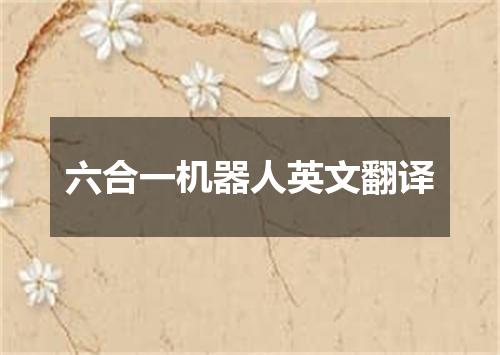 六合一机器人英文翻译