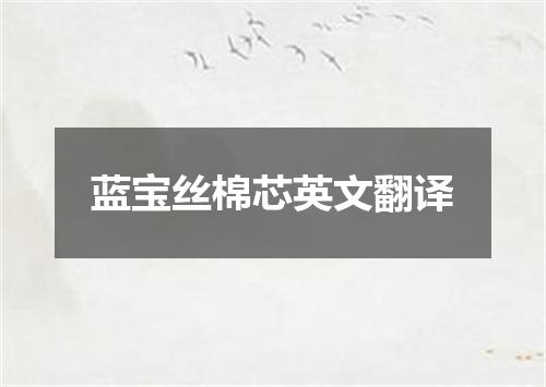 蓝宝丝棉芯英文翻译