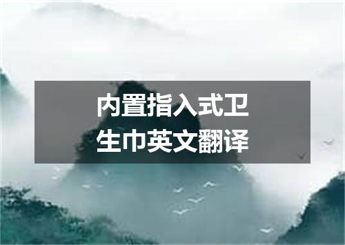 内置指入式卫生巾英文翻译