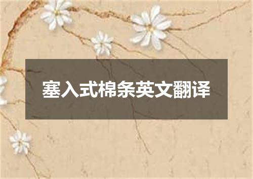 塞入式棉条英文翻译