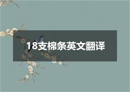 18支棉条英文翻译