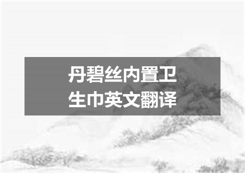 丹碧丝内置卫生巾英文翻译