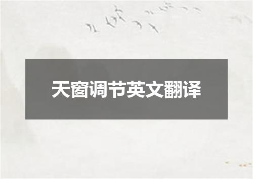 天窗调节英文翻译