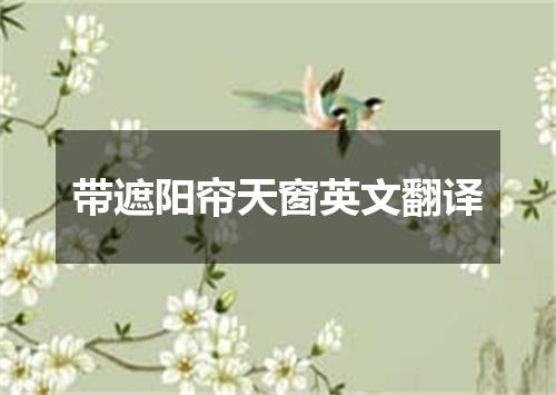 带遮阳帘天窗英文翻译