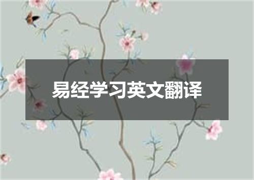 易经学习英文翻译