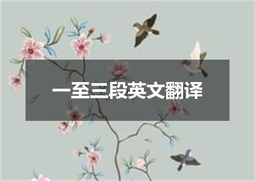 一至三段英文翻译