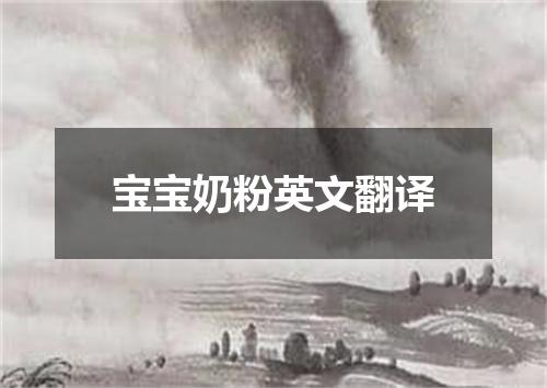 宝宝奶粉英文翻译