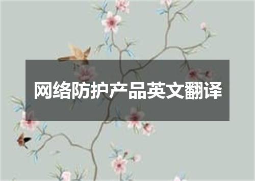 网络防护产品英文翻译