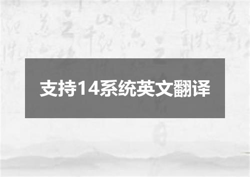 支持14系统英文翻译