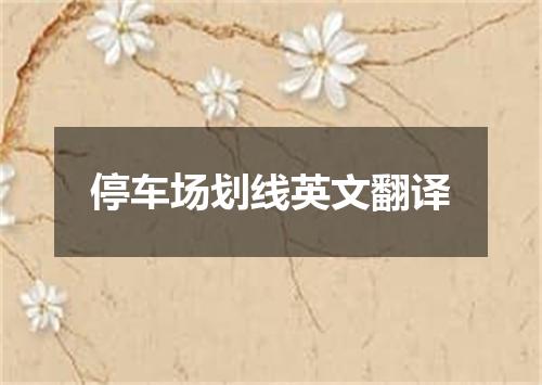 停车场划线英文翻译
