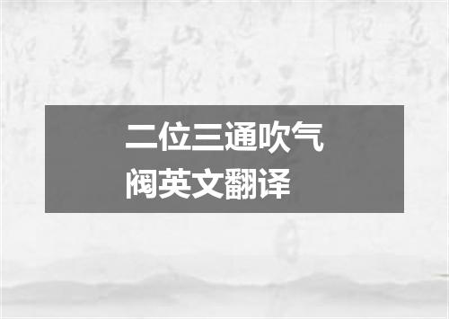 二位三通吹气阀英文翻译