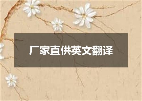 厂家直供英文翻译