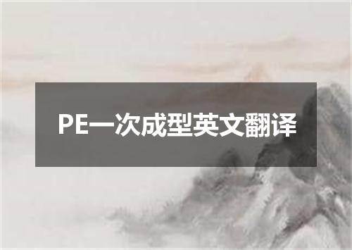 PE一次成型英文翻译