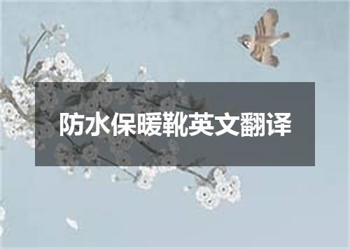防水保暖靴英文翻译