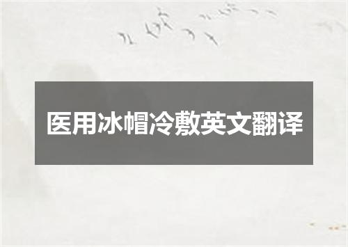 医用冰帽冷敷英文翻译