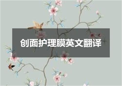创面护理膜英文翻译