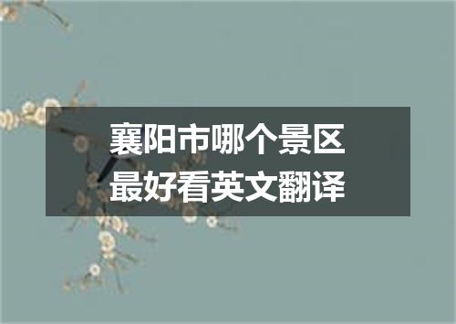 襄阳市哪个景区最好看英文翻译