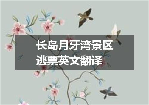 长岛月牙湾景区逃票英文翻译