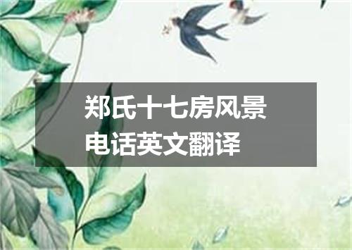 郑氏十七房风景电话英文翻译