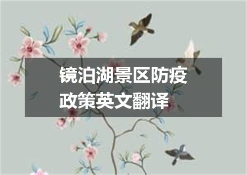 镜泊湖景区防疫政策英文翻译