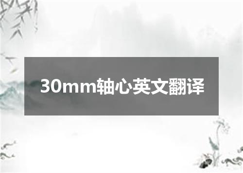 30mm轴心英文翻译