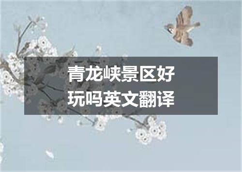 青龙峡景区好玩吗英文翻译