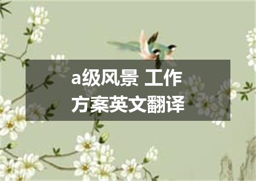 a级风景 工作方案英文翻译