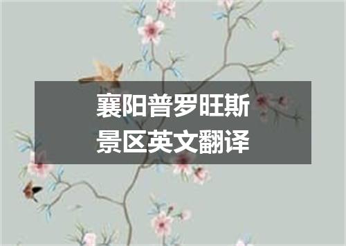 襄阳普罗旺斯景区英文翻译