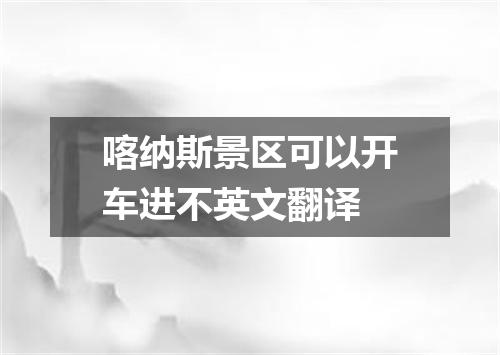 喀纳斯景区可以开车进不英文翻译