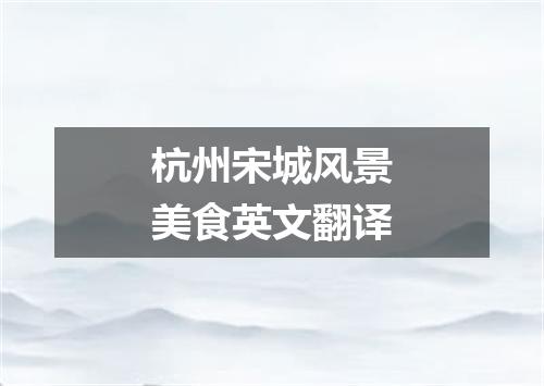杭州宋城风景美食英文翻译