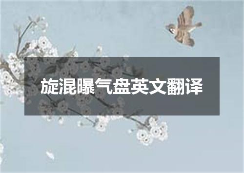 旋混曝气盘英文翻译