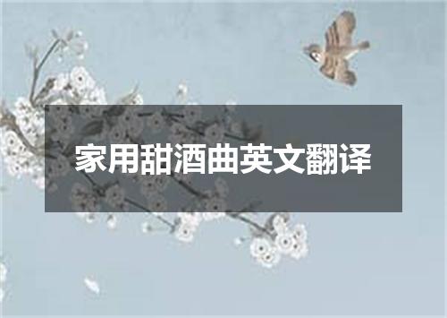 家用甜酒曲英文翻译