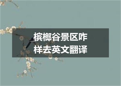 槟榔谷景区咋样去英文翻译