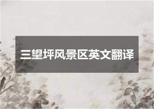 三望坪风景区英文翻译