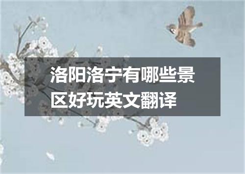 洛阳洛宁有哪些景区好玩英文翻译