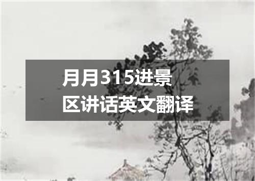 月月315进景区讲话英文翻译