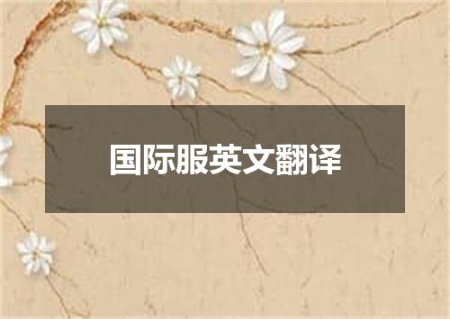 国际服英文翻译