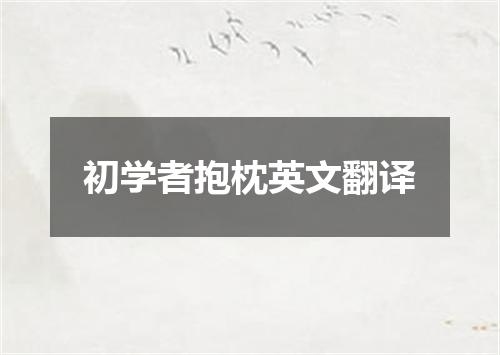 初学者抱枕英文翻译