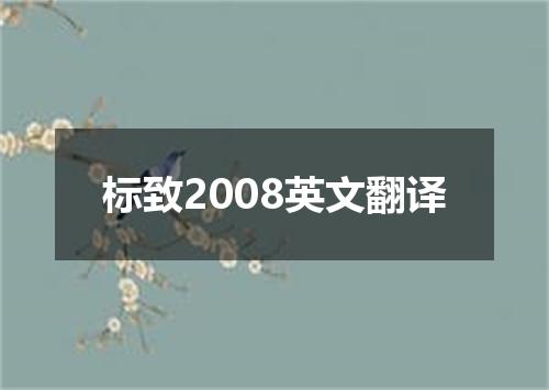 标致2008英文翻译