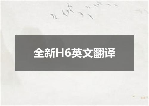 全新H6英文翻译
