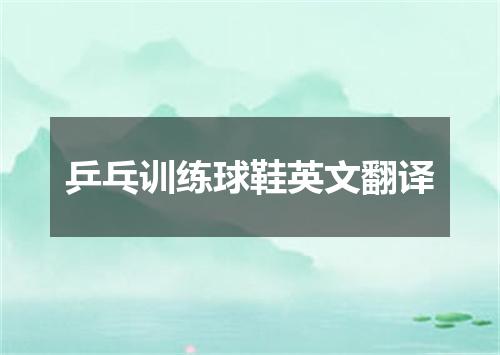 乒乓训练球鞋英文翻译